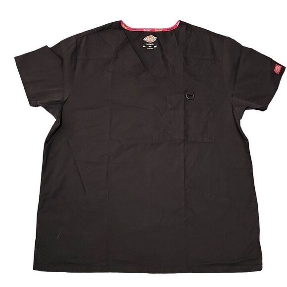 Set of 2 Dickies Men’s Scrub Tops V-Neck Shirts Black Sz Large Preloved - Picture 1 of 7
